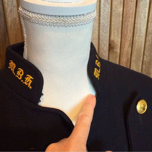 Vintage MCM Wool Nurse's Cape Wool Navy Red Lining One Size Prop Read - Picture 7 of 16